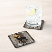 Deer Buck Antlers Full Moon Rustisch Hood Bier Onderzetter (Rechterzijde)