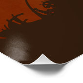 Deer Buck bovenop Mountain met zonsondergang Perfect Poster (Hoek)