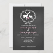 Deer Buck en Doe Chalkboard Wedding Kaart (Voorkant)