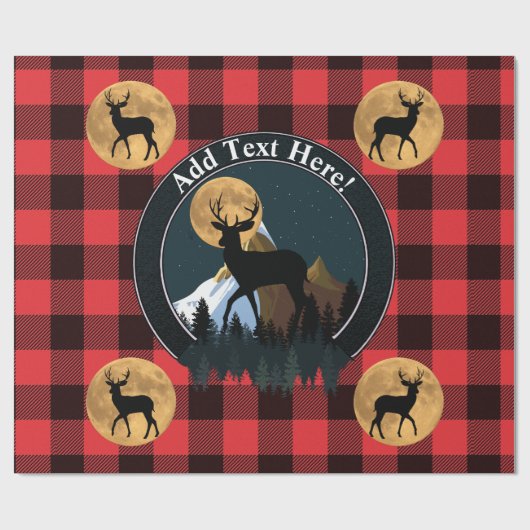 Deer Buck Full Moon Cadeaupapier (Vlak)