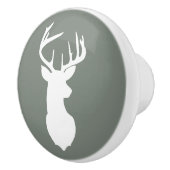 Deer Buck Head Drawer Pull Camo Green Keramische Knop (Rechts)