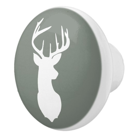 Deer Buck Head Drawer Pull Camo Green Keramische Knop (Rechts)