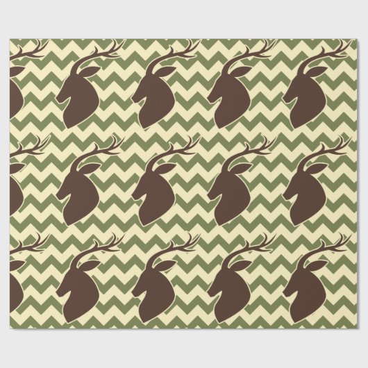 Deer Buck Head met Chevron Cadeaupapier (Vlak)