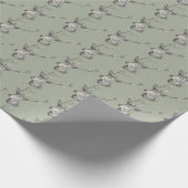 Deer Buck Head met gewei zwart-wit kunst Cadeaupapier (Hoek)