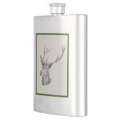 Deer Buck Head met gewei zwart-wit kunst Flacon (Links)