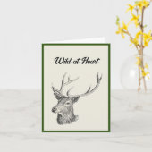 Deer Buck Head met gewei zwart-wit kunst Kaart (Gele Bloem)