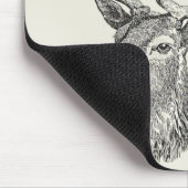 Deer Buck Head met gewei zwart-wit kunst Muismat (Hoek)