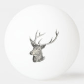 Deer Buck Head met gewei zwart-wit kunst Pingpongbal (Voorkant)