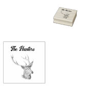 Deer Buck Head met gewei zwart-wit kunst Rubberstempel (Gestempeld)