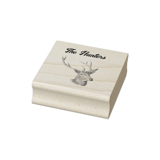 Deer Buck Head met gewei zwart-wit kunst Rubberstempel (Stempel)