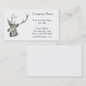 Deer Buck Head met gewei zwart-wit kunst Visitekaartje (Voorkant / Achterkant)