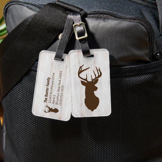 Deer Buck Hunter Rustic Custom Bagagelabel