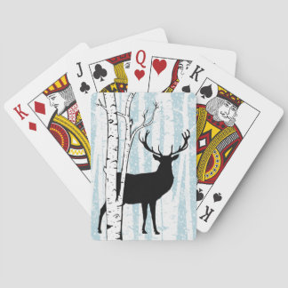 Deer Buck in Birch Forest Spelling Cards Pokerkaarten