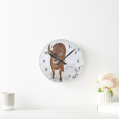 Deer Buck in Winter Snow Ronde Klok (Huis)