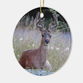 Deer Buck Lying Down Keramisch Ornament (Links)
