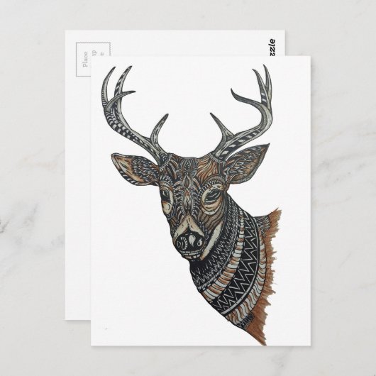 Deer Buck met gecompliceerd design Briefkaart (Voorkant / Achterkant)