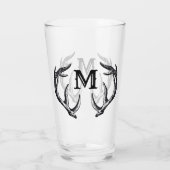 Deer Buck Monogram Man Cave Lodge Cabin Glas (Achterkant)
