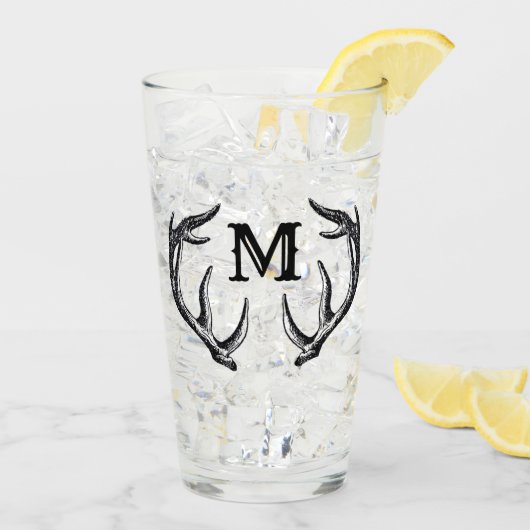 Deer Buck Monogram Man Cave Lodge Cabin Glas (Achterkant ijs)