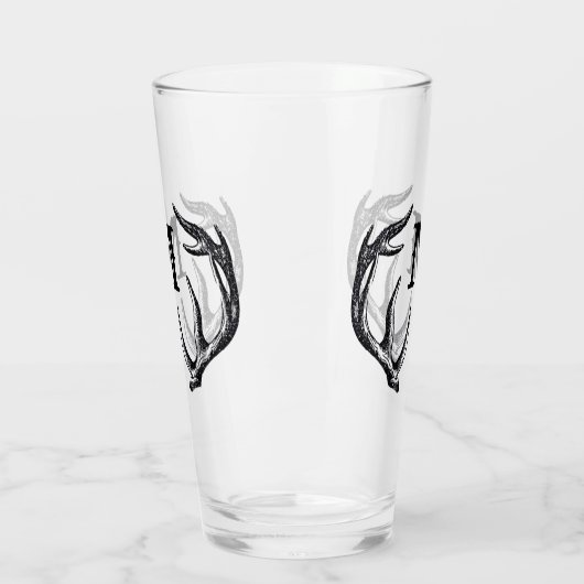 Deer Buck Monogram Man Cave Lodge Cabin Glas (Links)