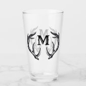 Deer Buck Monogram Man Cave Lodge Cabin Glas (Voorkant)