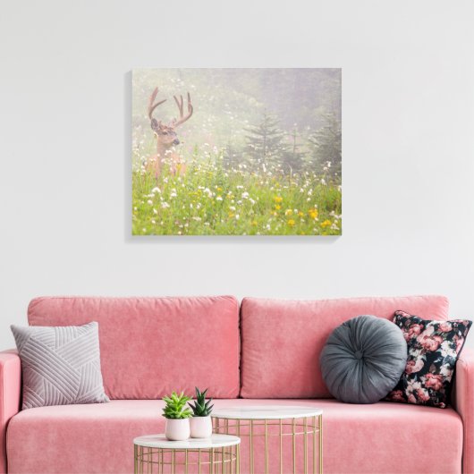 Deer Buck | Nationaal park Mount Rainier Canvas Afdruk (Insitu (Woonkamer))
