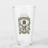 Deer Buck Pine Garland Monogram Man Cave Lodge Glas (Achterkant)