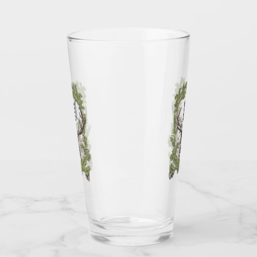 Deer Buck Pine Garland Monogram Man Cave Lodge Glas (Links)