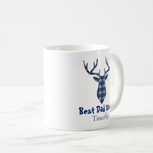 Deer Buck Pset Blue en Black Koffiemok (Voorkant rechts)