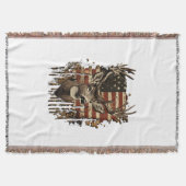 Deer, Buck Season USA Flag Deken (Voorkant)