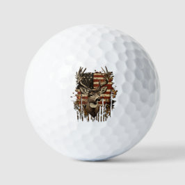 Deer, Buck Season USA Flag Golfballen