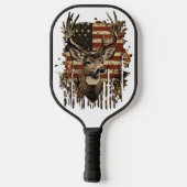 Deer, Buck Season USA Flag Pickleball Paddle (Achterkant)