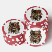 Deer, Buck Season USA Flag Poker Chips (Opstapeling)