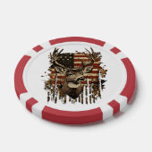 Deer, Buck Season USA Flag Poker Chips (Enkel)