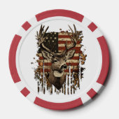 Deer, Buck Season USA Flag Poker Chips (Achterkant)