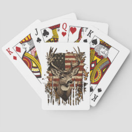 Deer, Buck Season USA Flag Pokerkaarten