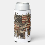 Deer, Buck Season USA Flag Seltzer Blikjeskoeler (Seltzer Achterkant)