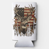 Deer, Buck Season USA Flag Seltzer Blikjeskoeler (Achterkant)
