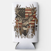 Deer, Buck Season USA Flag Seltzer Blikjeskoeler (Voorkant)