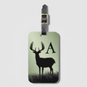 Deer Buck Stag Monogram Bagagelabel (Voorkant (verticaal))