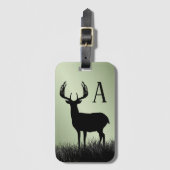 Deer Buck Stag Monogram Bagagelabel (Voorkant (verticaal))