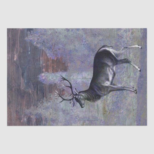 Deer Buck Winter Decoupage Tissuepapier (Voorkant)