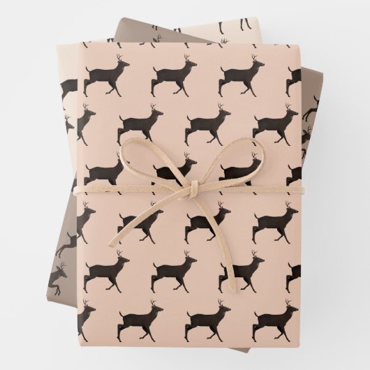 Deer Bucks Jumping Permanent patroon Inpakpapier Vel (In situ)