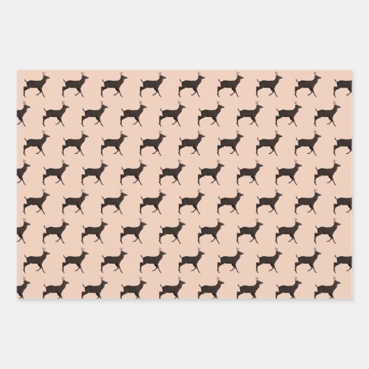 Deer Bucks Jumping Permanent patroon Inpakpapier Vel (Voorkant)