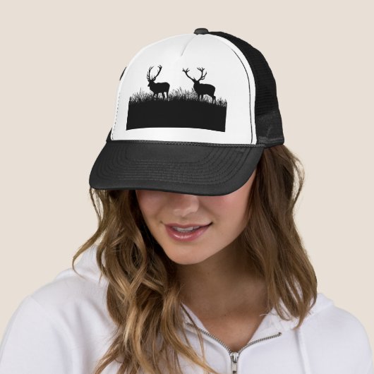 Deer Bucks Silhouette Grass Wildlife Natuur Trucker Pet (In situ)