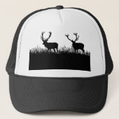 Deer Bucks Silhouette Grass Wildlife Natuur Trucker Pet (Voorkant)