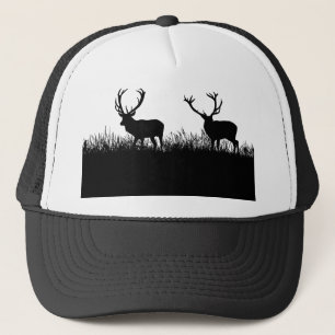 Deer Bucks Silhouette Grass Wildlife Natuur Trucker Pet