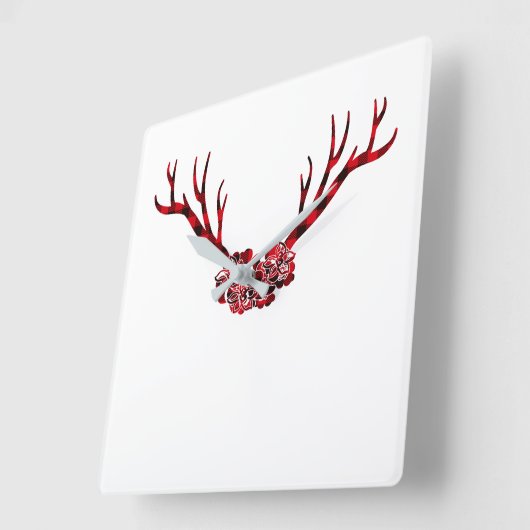 Deer buffalo vierkante klok (Hoek)