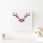 Deer buffalo vierkante klok (Huis)