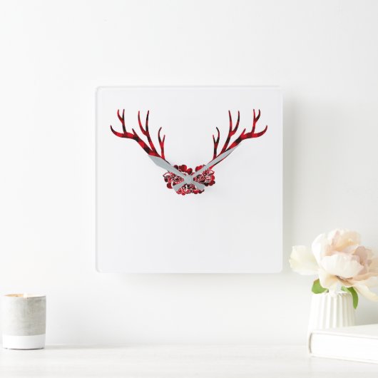 Deer buffalo vierkante klok (Huis)