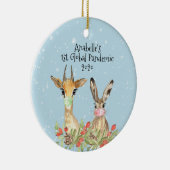 Deer Bunny Animal 1 kerstpandemie 2020 Keramisch Ornament (Rechts)